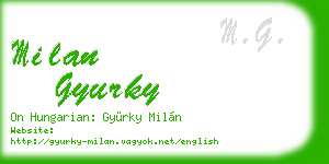 milan gyurky business card