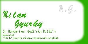 milan gyurky business card